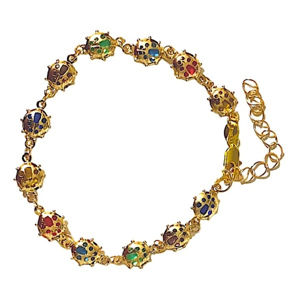 Lady Bug Gold Plated Minimalist Bracelet - Picture 6 of 6